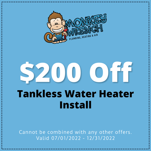 $200 off tankless water heater install