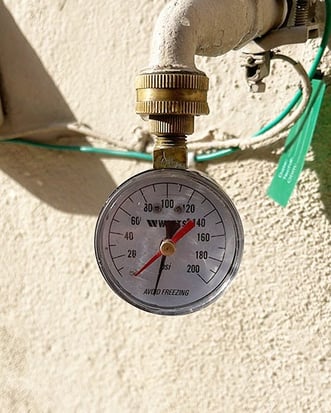 A pressure gauge with off-the-chart readings