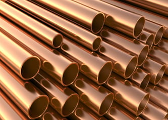 Copper pipes used for plumbing
